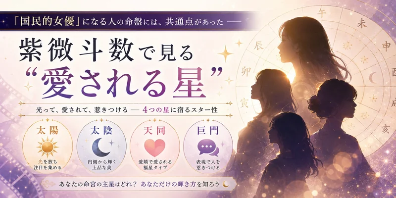 「国民的女優」になる人の命盤には、共通点があった ― 紫微斗数で見る“愛される星”
