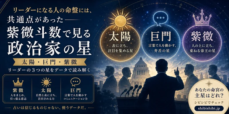 リーダーになる人の命盤には、共通点があった ― 紫微斗数で見る政治家の星