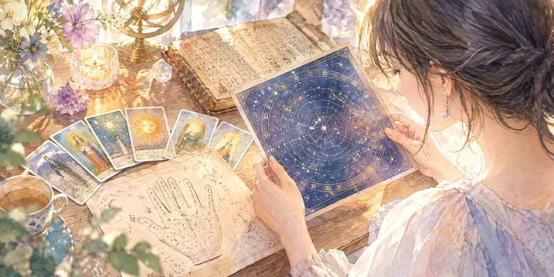 【占いの種類】結局どれが当たる？悩み別に選ぶ占いガイド｜生年月日・タロット・手相の違いと使い分け