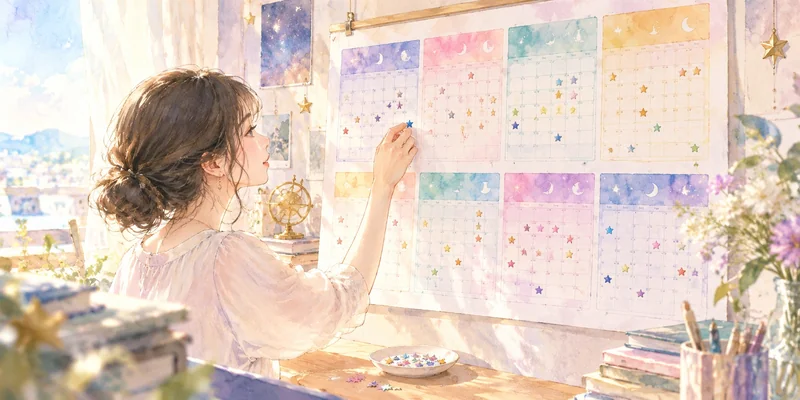 【運勢カレンダー】「いい日」より「いい月」を知る。紫微斗数の流月で読む、あなた専用の月別運勢カレンダーの使い方